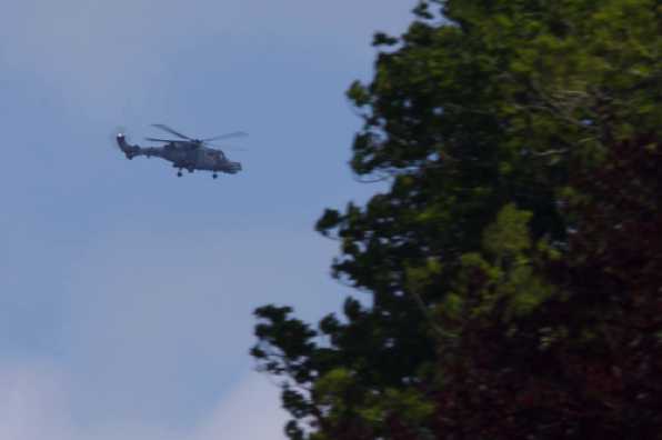 11 May 2020 - 15-43-32 
If it's quiet on the river, and it is, I have to shoot something. So that means you get to see every helicopter that passes by. In this case, a distant Wildcat heading down the coast.
-----------------------
Royal Navy Wildcat helicopter.